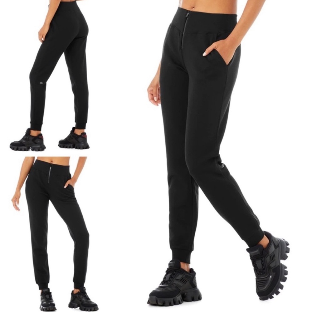 Alo slick zip front sweatpant